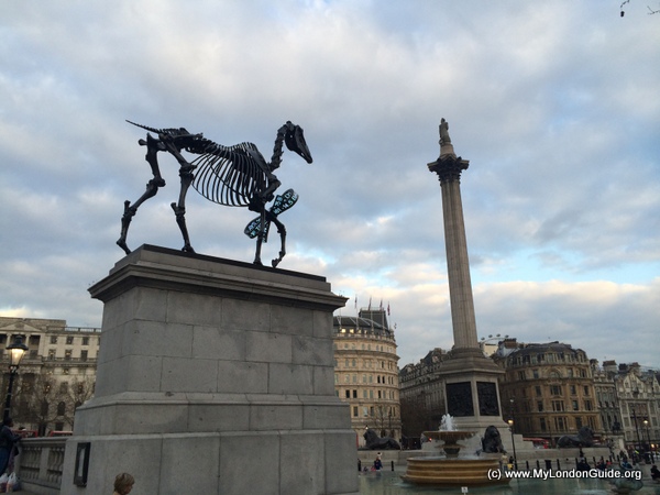 Gift Horse on the fourth plinth and Nelson's Column