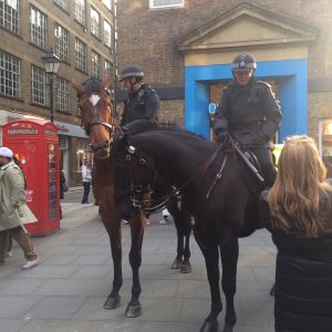 Mounted police in Covent Garden